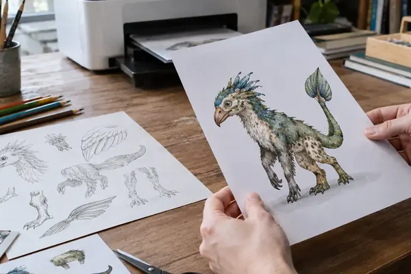 Design a Mix-and-Match Creature Printable From Sketch to Home Printer